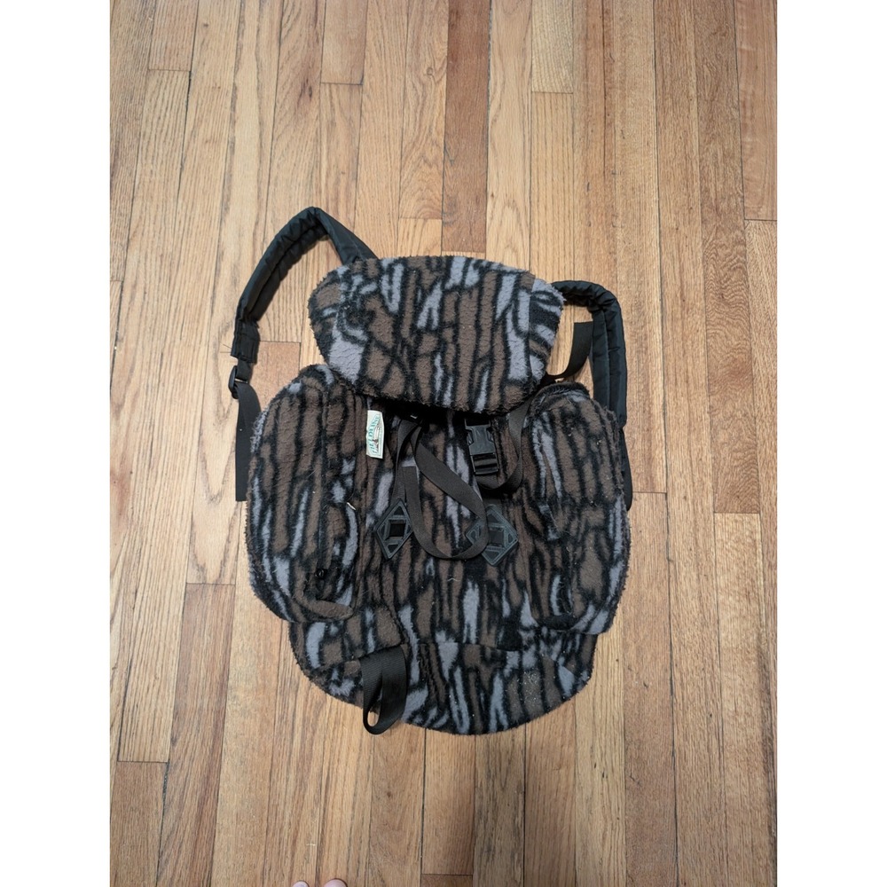 Vintage Fieldline Fleece Camo Hunting Backpack Tree Bark Day Pack Outdoor